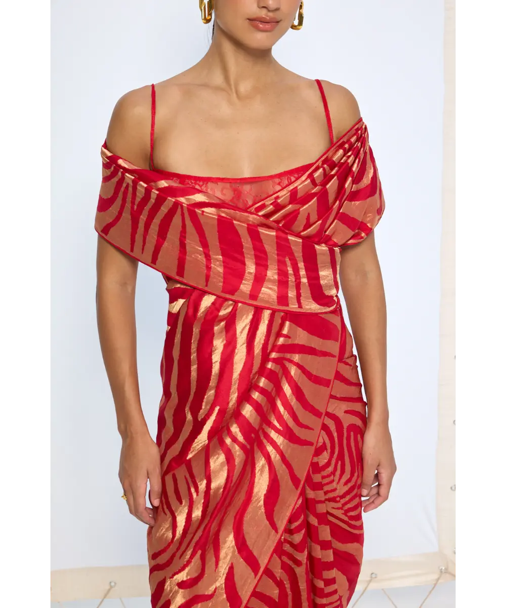 EKAYA BANARAS - Handwoven Classic Red Silk Saree 